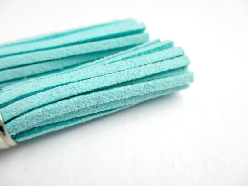 Aqua Tassel Fringe Earrings, Fringe Earrings - product images  of 