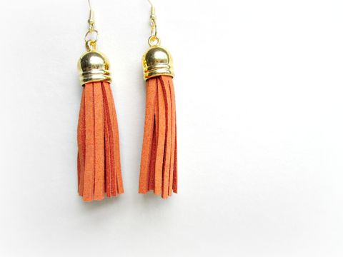 Orange,Tassel,Earrings,,Burnt,Earrings,orange tassel earrings,tassel earrings, orange earrings
