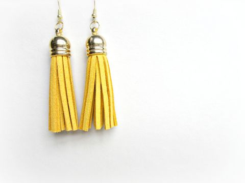 Gold,Top,Mustard,Yellow,Tassel,Earrings,,tassel,Earrings,tassel earrings,yellow tassel earrings,gold top tassel earrings,mustard tassel earrings