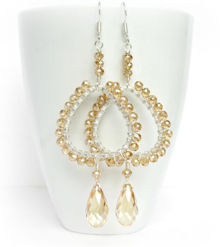 Wire,Wrapped,Chandelier,Earrings,chandelier earrings,drop earrings,crystal earrings