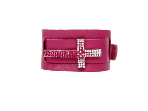 Fuchsia,Leather,Cross,Cuff,Bracelet,hot pink cuff bracelet,cuff bracelet,cuff, leather cuff,leather bracelet,fuchsia,hot pink,cross cuff,cross bracelet