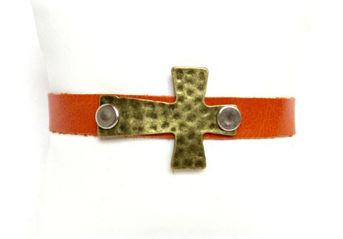 Burnt,Orange,Leather,Cuff,Bracelet,leather cuff bracelet,leather bracelet,cuff bracelet,burnt orange,cross cuff bracelet