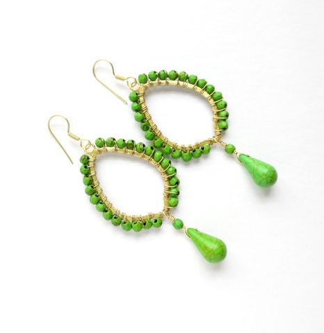 Green,and,Gold,Wire,Wrapped,Chandelier,Earrings,chandelier earrings,earrings,green earrings,wire wrapped earrings,teardrop earrings,gold earrings