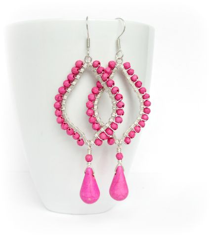 Pink,Chandelier,Earrings,,Wire,Wrapped,chandelier earrings, pink earrings,wire wrapped earrings