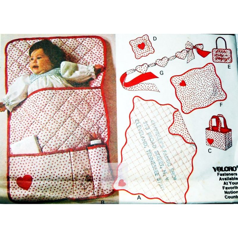 Baby Quilt + Accessories w Embroidery. 1970s Craft Pattern. Baby Sleep Sign. McCalls 6191