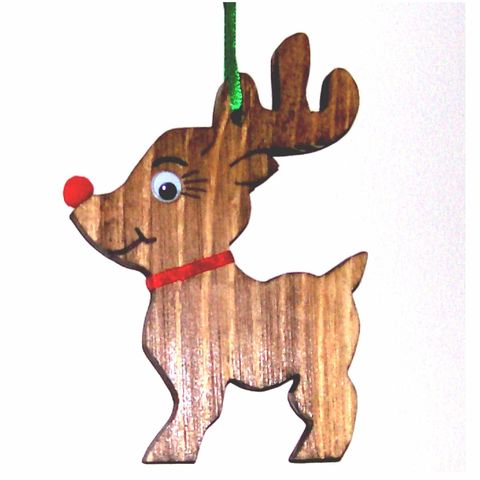 Reindeer,Christmas,ornament,wood,holidays,christmas,decoration,reindeer,rudolph,tree_ornament,sswoodcraft,pine,walnut_stain,ribbon,plastic_eyes,pom_pom