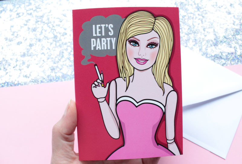 Barbie birthday card for adults - funny greeting card