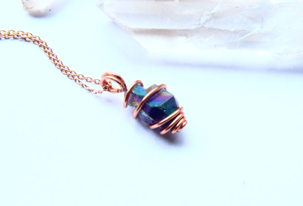 Gemstone and copper necklace