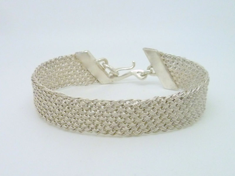 Woven Silver Bracelet Contemporary Jewelry By Beatriz Fortes