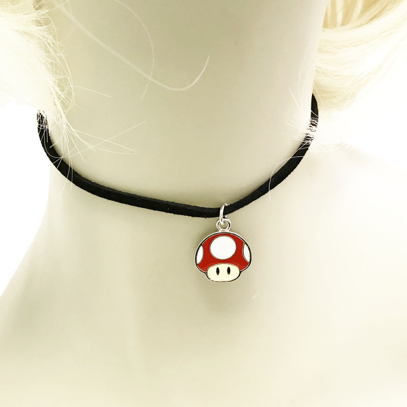 Super Mario Red Mushroom Thin Choker Necklace Pinz N Thingz