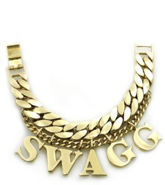 Gold "swagg" double chained bracelet Fearless Masterpieces
