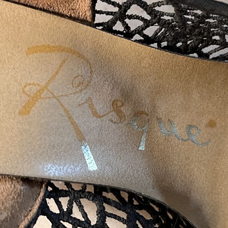 50s Vintage Witchy RISQUé Spider Web Stilettos Shoes  9AA - product image