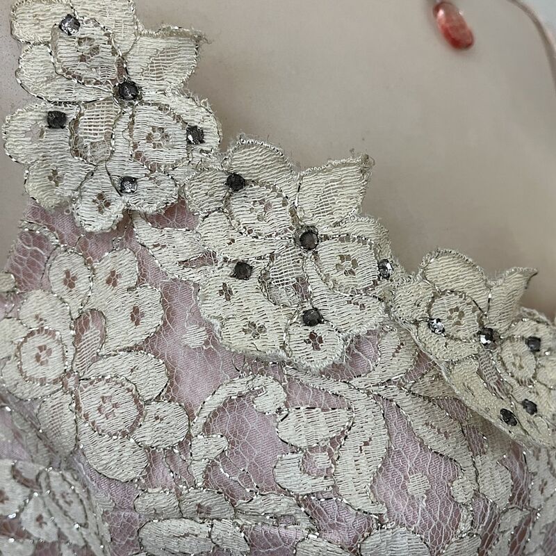 Vintage 50s Silver Lace Sparkle Party Dress    35b/26w - product image