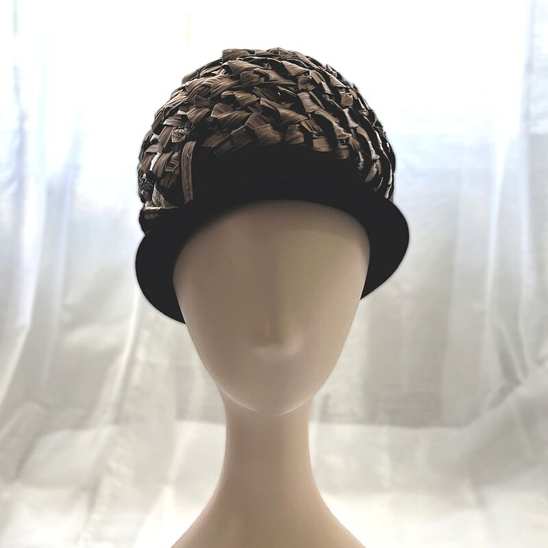 Vintage 60s WESTBURY Straw Bubble Hat  20 & 7/8 inches - product image