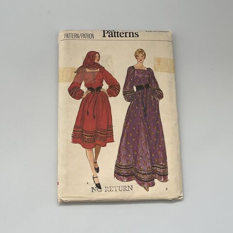 70s Vintage VOGUE PATTERN NO. 9688 Peasant Dress & Belt 38b/30w 70s,Vintage,VOGUE,PATTERN,NO.,9688,Peasant,Dress,&,Belt,38b/30w,1970s, Vogue, pattern, dress, peasant dress, belt, hippie, chic, boho, 9688, Large, Pretty Sweet Vintage
