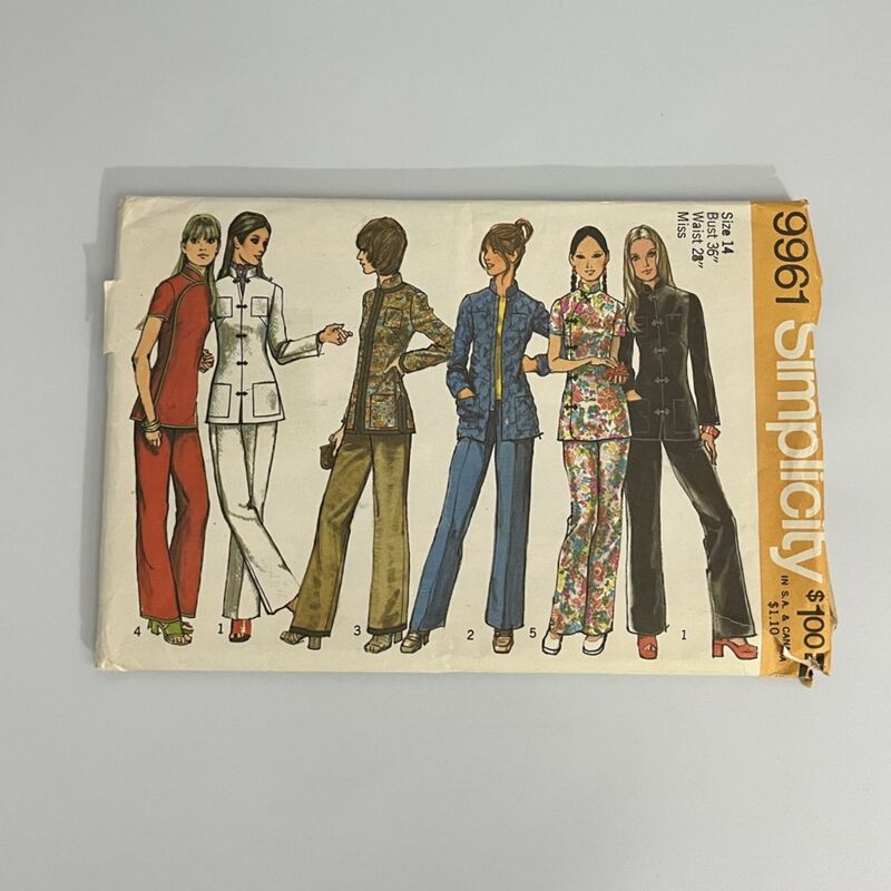 70s Vintage SIMPLICITY Misses Tunic & Pants Pattern No. 9961 M - product image