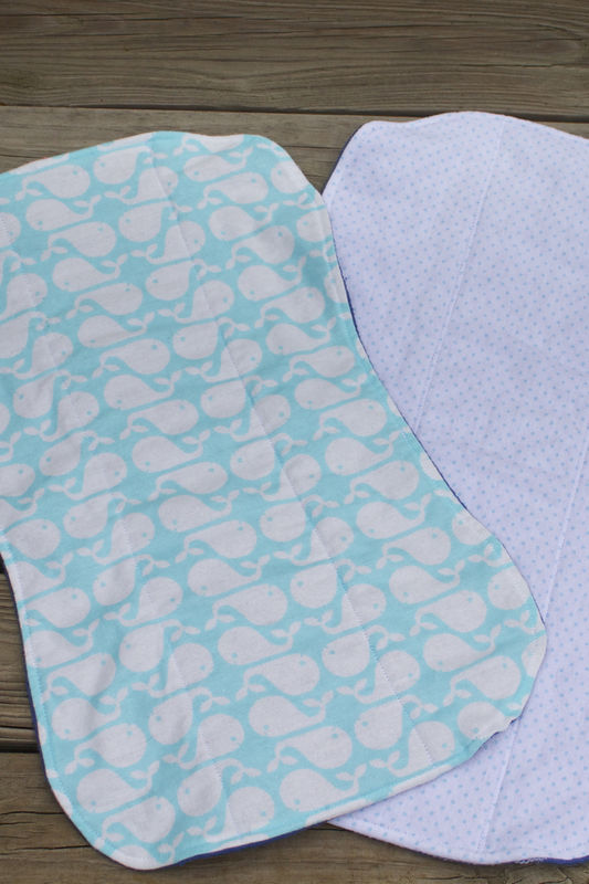 Whale burp cloth set of 2 - product image