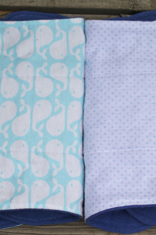 Whale burp cloth set of 2 - product image