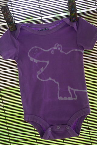 Hungry,hungry,the,hippo,-,hand,dyed,onesie,original,design,front,&,back,Children,Clothing,hand_dyed,dye_resist,baby_gifts,baby_shower,safari,animals,cotton,procion_mx_dye