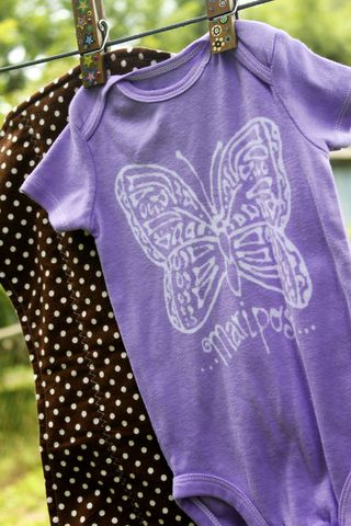Mariposa/Butterfly,gift,set-,hand,dyed,onesie,and,contoured,burp,cloth,Children,Clothing,butterfly, baby,hand dyed,dye resist,baby gifts,baby shower,cotton,procion mx dye, tropical