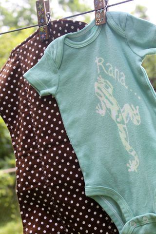Rana/Frog,gift,set-,hand,dyed,onesie,and,contoured,burp,cloth,Children,Clothing,frog, baby,hand dyed,dye resist,baby gifts,baby shower,cotton,procion mx dye, tropical