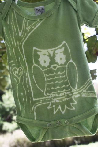 Owl,-,hand,dyed,eco,friendly,bamboo,onesie,original,design,Children,Clothing,owl, woodland nursery, trees,hand_dyed,eco friendly, earth friendly babydye_resist,baby_gifts,baby_shower,ocean