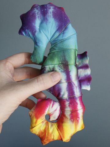 Tie,dye,lily,&,gus/Shanna's,Dye,seahorse,(small),100% organic plush, organic lovey, organic stuffed animal, OOAK, heirloom toys, handmade plush, seahorse, Shanna's tie dye, lily and gus, limited edition
