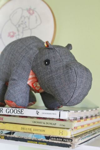 Winston,the,hippo,-,Limited,Edition,made,from,upcycled,wool,,silk,,and,cotton,vintage,repurposed,denim,plush_hippo,hippopotamus,realistic,kids_toys,baby_shower