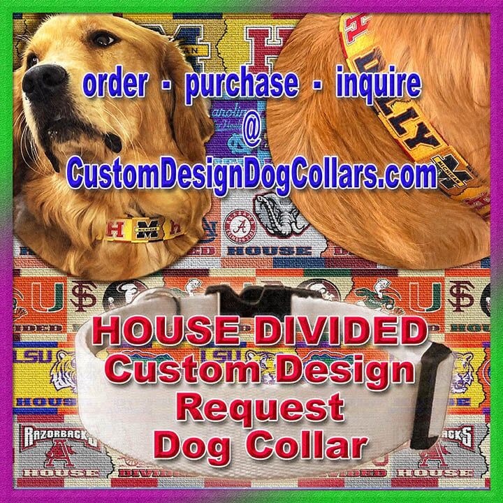 House Divided Custom Designed Pet Dog Cat Collar Leash Key Fob - product image