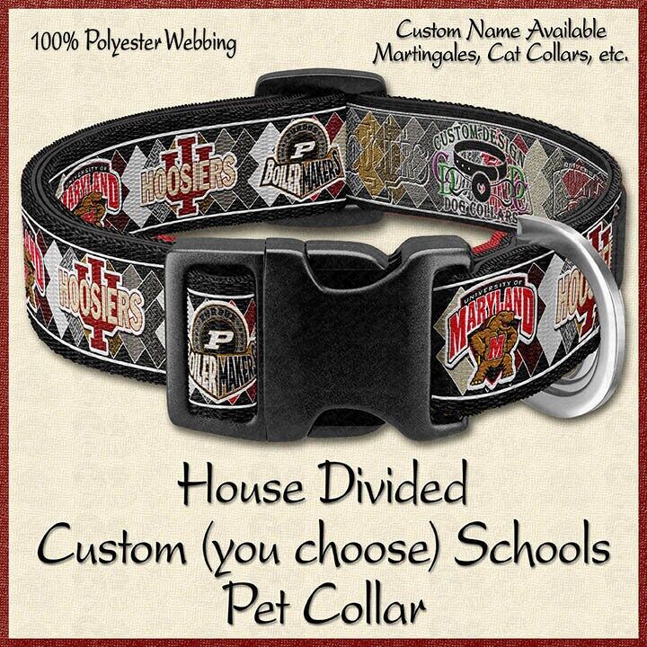 House Divided Custom Designed Pet Dog Cat Collar Leash Key Fob - product image
