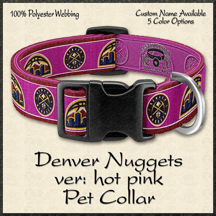 Basketball Fan Denver Nuggets Dog Collar 5 Color Options - product image
