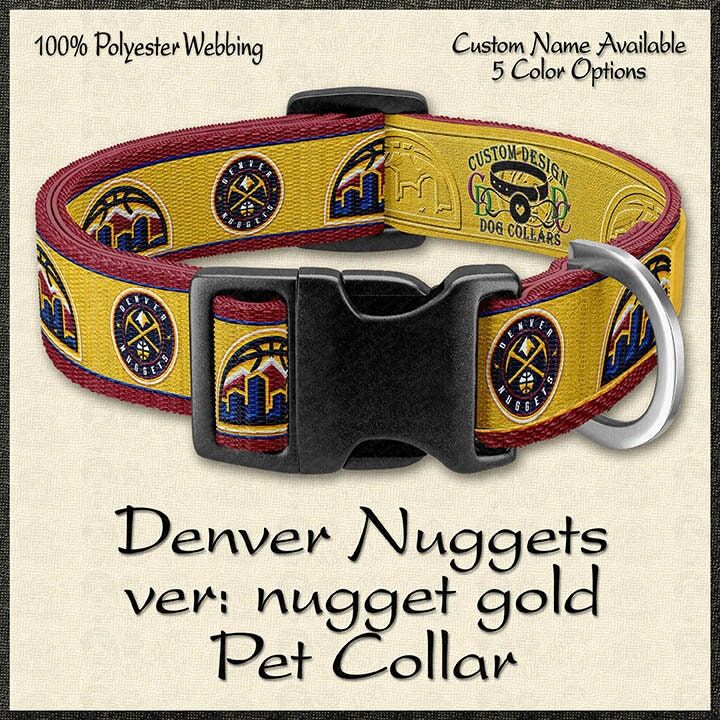 Basketball Fan Denver Nuggets Dog Collar 5 Color Options - product image
