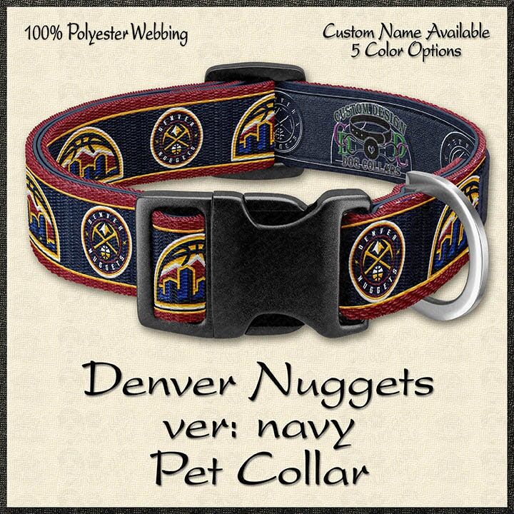 Basketball Fan Denver Nuggets Dog Collar 5 Color Options - product image