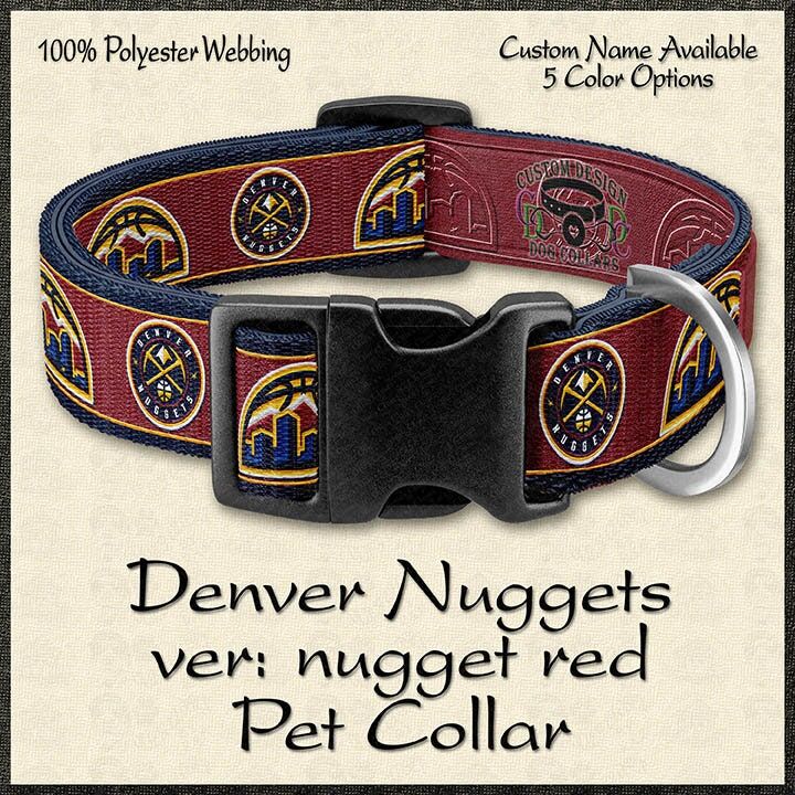 Basketball Fan Denver Nuggets Dog Collar 5 Color Options - product image