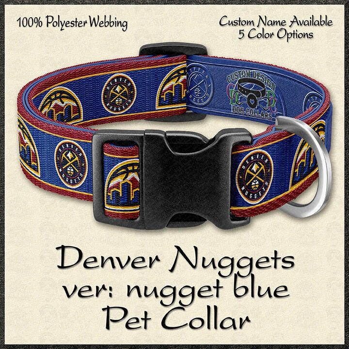 Basketball Fan Denver Nuggets Dog Collar 5 Color Options - product image