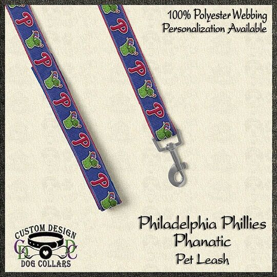 Philadelphia Phanatic Phillies Hot Pink or Blue Baseball MLB Novelty Dog Collar - product image