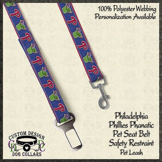 Philadelphia Phanatic Phillies Hot Pink or Blue Baseball MLB Novelty Dog Collar - product image