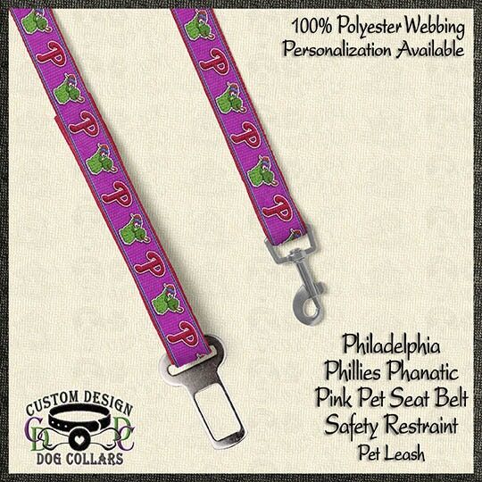 Philadelphia Phanatic Phillies Hot Pink or Blue Baseball MLB Novelty Dog Collar - product image