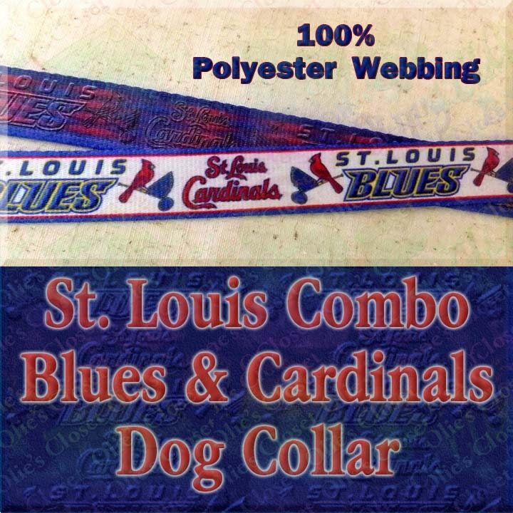 Saint Louis Cardinals and Blues Combo Baseball Ice Hockey Designer Novelty Dog Collar - product image