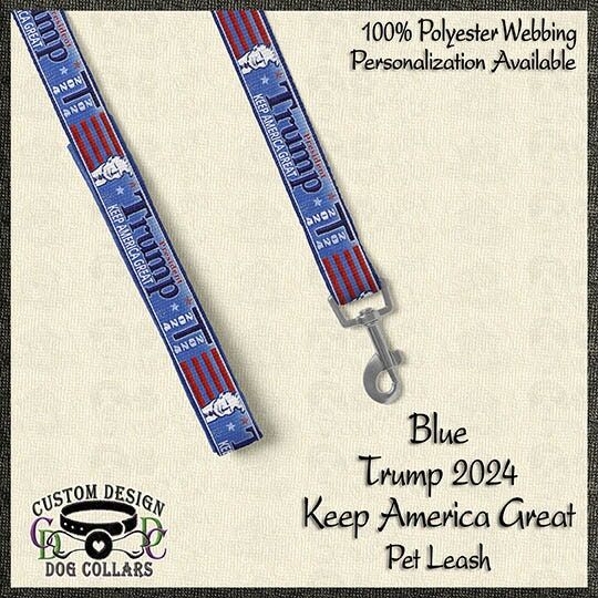 Trump 2024 for President Designer Dog Collar available in Pink or Blue Versions - product image