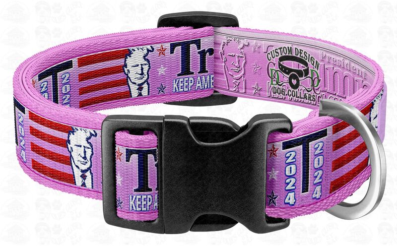 Trump 2024 for President Designer Dog Collar available in Pink or Blue Versions - product image