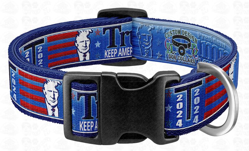 Trump 2024 for President Designer Dog Collar available in Pink or Blue Versions - product image