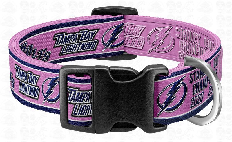 PINK Stanley Cup Champions Tampa Bay Lightning Dog Collar - product image