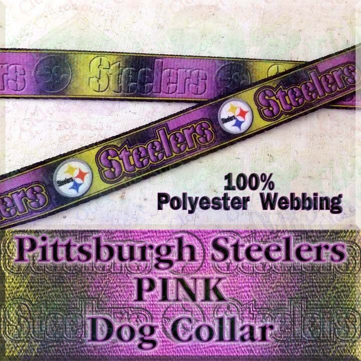 PINK Pittsburgh Steelers Football NFL Designer Novelty Dog Collar - product image