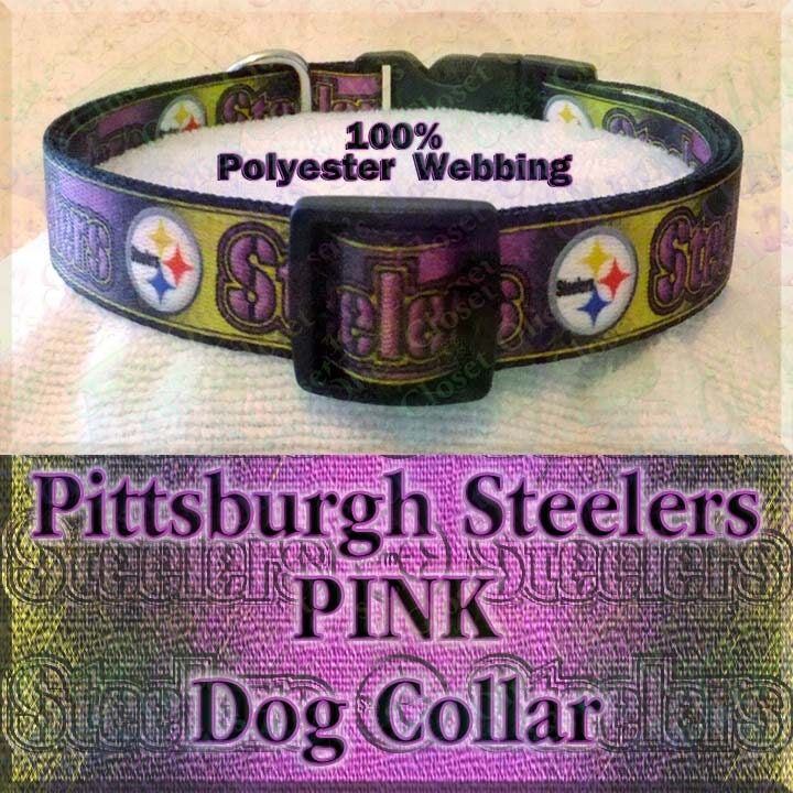 PINK Pittsburgh Steelers Football NFL Designer Novelty Dog Collar - product image