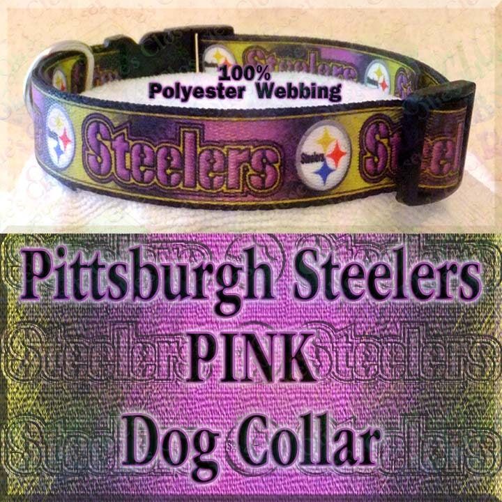 PINK Pittsburgh Steelers Football NFL Designer Novelty Dog Collar - product image