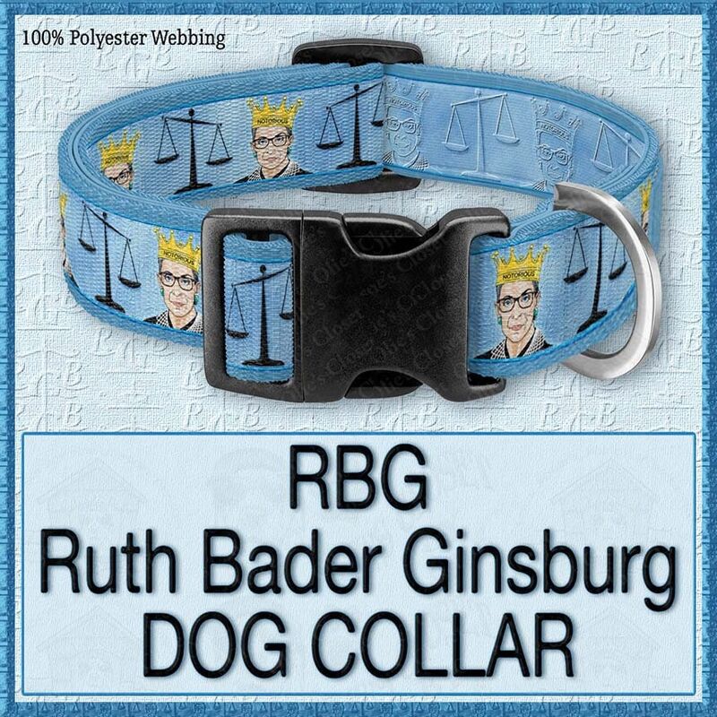 RBG Ruth Bader Ginsburg Polyester Webbing Designer Dog Collar - product image