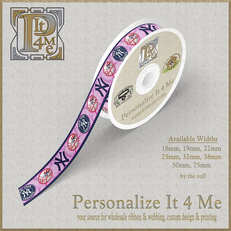 PINK NY New York Yankees Fan Pet Dog Cat Collar, Leash, Key Fob, Safety Restraint - product image