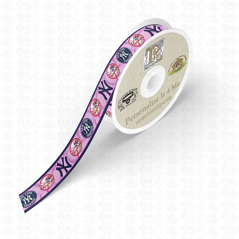 PINK NY New York Yankees Fan Pet Dog Cat Collar, Leash, Key Fob, Safety Restraint - product image