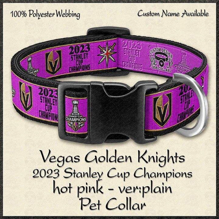 Hot Pink or Black & Gold Stanley Cup Champions 2023 Vegas Golden Knights Dog Collar - product image
